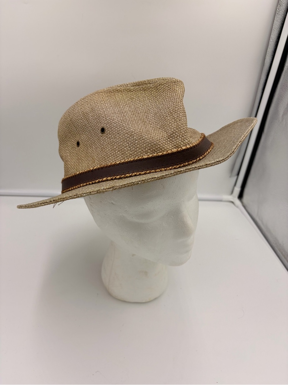 Dorfman Pacific DPC Fedora Small Brown Cotton Handmade Hat Classic Safari Golf